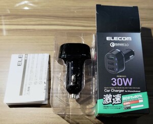 ELECOM 車載充電器(Quick Charge3.0・30W・3ポート) カーチャージャー シガーソケット EC-DC04BK