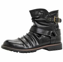 ■Rider's Boots drape&zip belt★ ドレープジップライダースブーツ ◆BLブラック◆27.0cm□新品未使用★_画像4