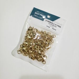 カニカン(10×6mm)　100ケ　ゴールド　パーツクラブ