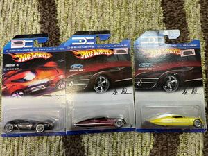 500円スタート！未使用品 1/64 Hot Wheels ESIGNERS HALLENGEシリーズ　GANGSTER GRIN イエロー、レッドブラックDODGE XP-07 3台まとめ売り