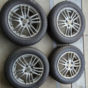 ブリヂストンスタッドレス 175/65R15・8〜9分山程度アルミ付き4本セットアクアなど