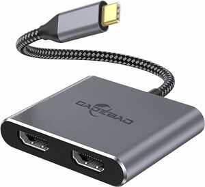 USB C HDMI 変換アダプタ 4K@60Hz 2-in-1 USB Type C デュアル HDMI ハブ 1080P その他USB-C機器対応