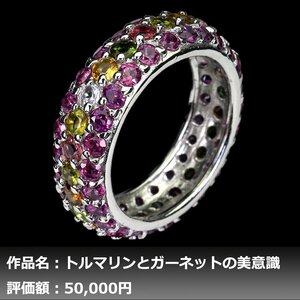 【1円新品】イケゾエガレ｜6.50ct 天然トルマリン&ガーネット K14WG仕上リング 15.5号｜作家モノ｜本物保証｜NGL鑑別対応