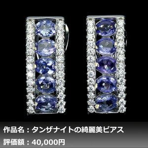 【1円新品】イケゾエガレ｜1.50ct 天然タンザナイト ダイヤモンド K14WG仕上ピアス｜作家モノ｜本物保証｜NGL鑑別対応