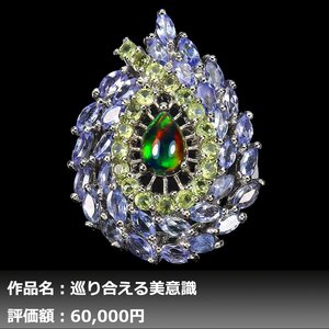 【1円新品】イケゾエガレ｜7.50ct 天然オパール&ペリドット&タンザナイト K14WG仕上リング 16号｜作家モノ｜本物保証｜NGL鑑別対応