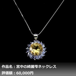 【1円新品】イケゾエガレ｜8.00ct 天然シトリン&タンザナイト K14WGネックレス｜作家モノ｜本物保証｜NGL鑑別対応