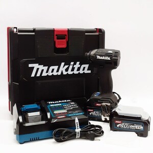 makita 充電式 インパクトドライバ TD002GRDXB (TD002G) 40Vmax 2.5Ah バッテリー×2 ブラック 電動工具 動作確認済み マキタ (中古品)
