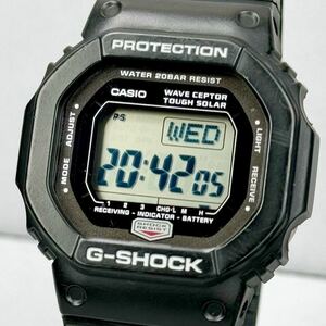 極美品 CASIO G-SHOCK GW-5600J-1JF The G タフソーラー 電波受信 電波ソーラー スクウェア ブラック グレー スピード電波モデル