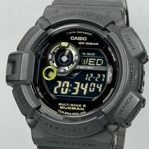 美品 G-SHOCK GW-9300GY-1JF MUDMAN タフソーラー 電波受信 電波ソーラー マルチバンド6 ツインセンサー ブラック仕様 反転液晶 カーボン