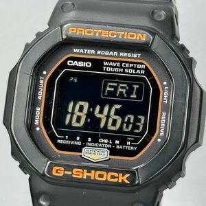 極美品CASIO G-SHOCK GW-5600BCJ-1JF The G タフソーラー 電波受信 電波ソーラー スクウェア ブラック 反転液晶 メタルコアバンド スピード