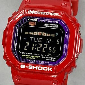 未使用同様 極美品G-SHOCK GWX-5600C-4JF G-LIDE Gライド タフソーラー電波受信 電波ソーラー マルチバンド6 レッド ブラック 反転液晶