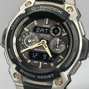 極美品 G-SHOCK MTG-1500-9AJF MT-G タフソーラー 電波受信 電波ソーラー マルチバンド6 ブラック ゴールド メタルバンド 黒金