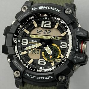 美品 箱説付 G-SHOCK GG-1000-1A3JF MUDMASTERマッドマスター マッドレジスト 方位.温度計搭載 ツインセンサー アナデジ グリーン ブラック