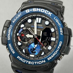 美品 G-SHOCK GN-1000B-1AJF GULFMASTER ガルフマスター 方位.温度計搭載 ツインセンサー アナログ/デジタル 反転液晶 ブラック ブルー