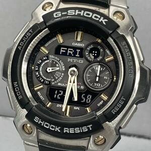 良品 G-SHOCK MTG-1500-9AJF MT-G タフソーラー 電波受信 電波ソーラー マルチバンド6 アナデジ ブラック ゴールド メタルバンド 黒金