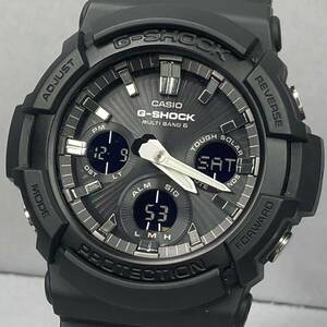 極美品 G-SHOCK GAW-100B-1AJF タフソーラー 電波受信 電波ソーラー マルチバンド6 アナログ/デジタルコンビ アナデジ ブラック 反転液晶