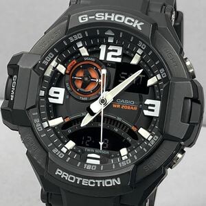 極美品 G-SHOCK GA-1000-1AJF SKY COCKPIT スカイコックピット アナログ/デジタル アナデジ ブラック 反転液晶 方位/温度計 ツインセンサー