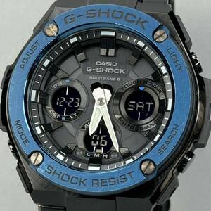 極美品 G-SHOCK GST-W110BD-1A2JF G-STEEL/Gスチール タフソーラー 電波受信 電波ソーラー マルチバンド6 メタルバンド ブラック 反転液晶