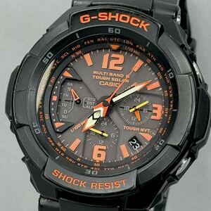 美品G-SHOCK GW-3000B-1AJF グラビティマスター スカイコックピット タフソーラー 電波受信 電波ソーラー マルチバンド6 オレンジ ブラック