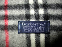 英国製☆Burberrys　 バーバリー　カシミヤ１００%　チェック柄　 マフラー 　 　　（３F　ケ_画像6