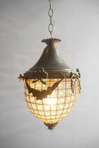 アンティーク調　フランス　ガラス装飾　1灯シャンデリア　D　ライト　ランプ