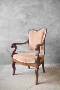 アンティーク　フランス　ファブリック×ウッド チェア　椅子　ソファ　店舗什器