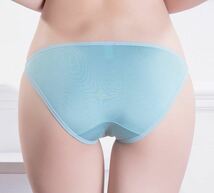 送料無料 デイリーユース用 超浅 ひも ビキニ 灰水色クロッチ薄紫 XLサイズ ショーツ パンティー panties_画像3