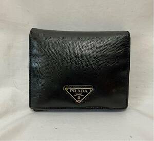 1円〜プラダ PRADA ポコノ ナイロン 二つ折り 財布 三角プレート ブラック メンズ レディース