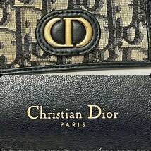 1円〜Christian Dior 30 MONTAIGNE ショルダーウォレット キャンバス レザー ネイビー オフホワイト_画像10