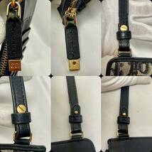 1円〜Christian Dior 30 MONTAIGNE ショルダーウォレット キャンバス レザー ネイビー オフホワイト_画像8