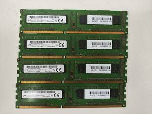 美品 MICRO製 DDR3-1600 pc3-12800u 4GB×4枚 計16GB メモリ デスクトップパソコン用 低電圧対応