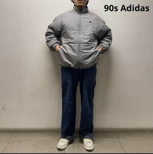 Mサイズ 90s 山タグ adidas puff jacket グレー 中綿
