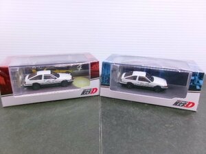 ホビージャパン 1/64 頭文字D イニシャルD AE86 スプリンター トレノ 4A-GE エンジン付 2台セット (1534-175)