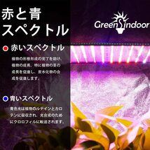 【新品】GREENSINDOOR 植物育成ライト 400W相当 LEDランプ 育成用ライト パネルライト フルスペクトル フルスペクトラム パープル_画像2