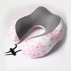 * pink × flower * neck pillow neck pillow lovely mmnppp119h U type neck pillow low repulsion pillow neck pillow ... eye mask earplug attaching .