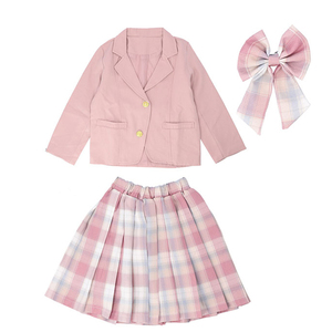 * pink * 150CM * Kids setup spring autumn tz3563 child clothes girl setup skirt pleat jacket two piece set 