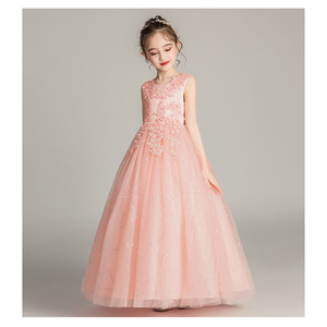 * pink * 150 centimeter dress child piano presentation mail order girl long dress no sleeve party dress child clothes formal child 