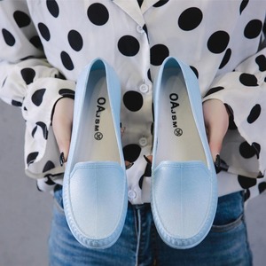 * blue * 36(23cm) * rain shoes Loafer pmygrainboot03 rain shoes Loafer lady's simple slip-on shoes 