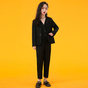 * black * 110cm * presentation pants suit girl 2 point set pmysuit2 pants suit girl Cross -tsu black suit for children suit 