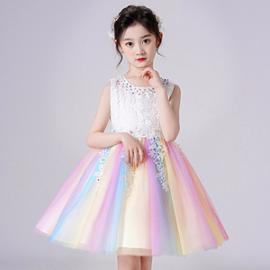 ☆ レインボー ☆ 110cm ☆ キッズフォーマルドレスショートxjformaldress02 女の子 ドレス 子供服 フォーマル フォーマルワンピース