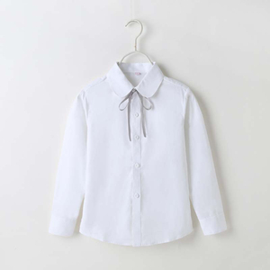 ☆ Dタイプ ☆ 110cm ☆ 子供シャツ 入学式 入園式 リボン付 shirt1829 女の子 ブラウス キッズ 長袖 リボン付 襟付き シャツ 白 トップス