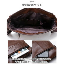 ☆ ダークブラウン ☆ ショルダーバッグ pmyshobag07 ショルダーバッグ メンズ スクエア ショルダーバック ショルダー メンズバッグ_画像6