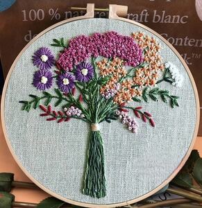 フランス刺繍キット☆華やかなブーケ　花　フラワー　花束