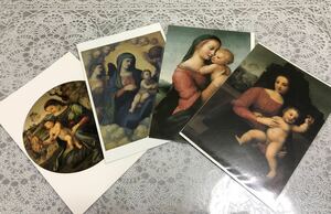 Art hand Auction [Postal] Juego de 4 《Museo de pintura de la Virgen y el Niño Biblia Virgen María Cristo Ángel Arte》, impresos, tarjeta postal, Tarjeta postal, otros