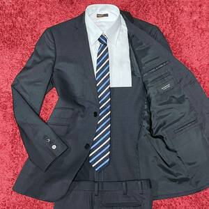 未使用級!! バーバリーブラックレーベル【モテ男の勝負服】BURBERRY BLACK LABEL スーツ セットアップ グレンチェック L~XL相当 ビジネス