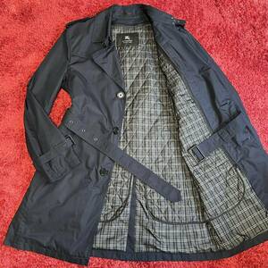 未使用級!! LLサイズ●バーバリーブラックレーベル BURBERRY BLACK LABEL トレンチコート ライナー シングル ネイビー ノバチェック2way