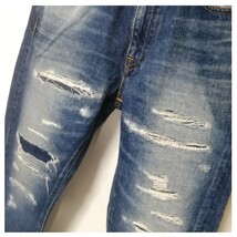 定価24,200円 JAPAN BLUE JEANSジャパンブルージーンズ12.5ozCALIF DENIM/SANTAMONICAサンタモニカアンクルカットダメージデニム　サイズ30_画像5