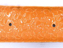 未使用品 ジェンガラ サイン 陶器 表札 スクエア マンゴーイエロー ネーム プレート 板 土台 ベース 花 フラワー オレンジ 焼き物 JENGGALA_画像3