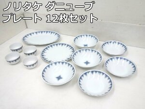ノリタケ ダニューブ プレート 12枚 セット 1950年～1960年代 平皿 2枚 深皿 6枚 小鉢 4枚 ボウル ブルー 日本陶器会社 Noritake DANUBE