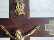 フランスアンティーク 十字架 クロス ウォール 壁掛け キリスト 教会 装飾 インテリア 聖品 蚤の市 ブロカント 古い ヴィンテージ _画像9